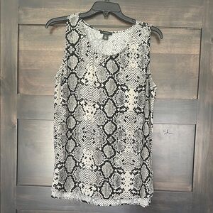 Snakeskin Print Sleeveless Top